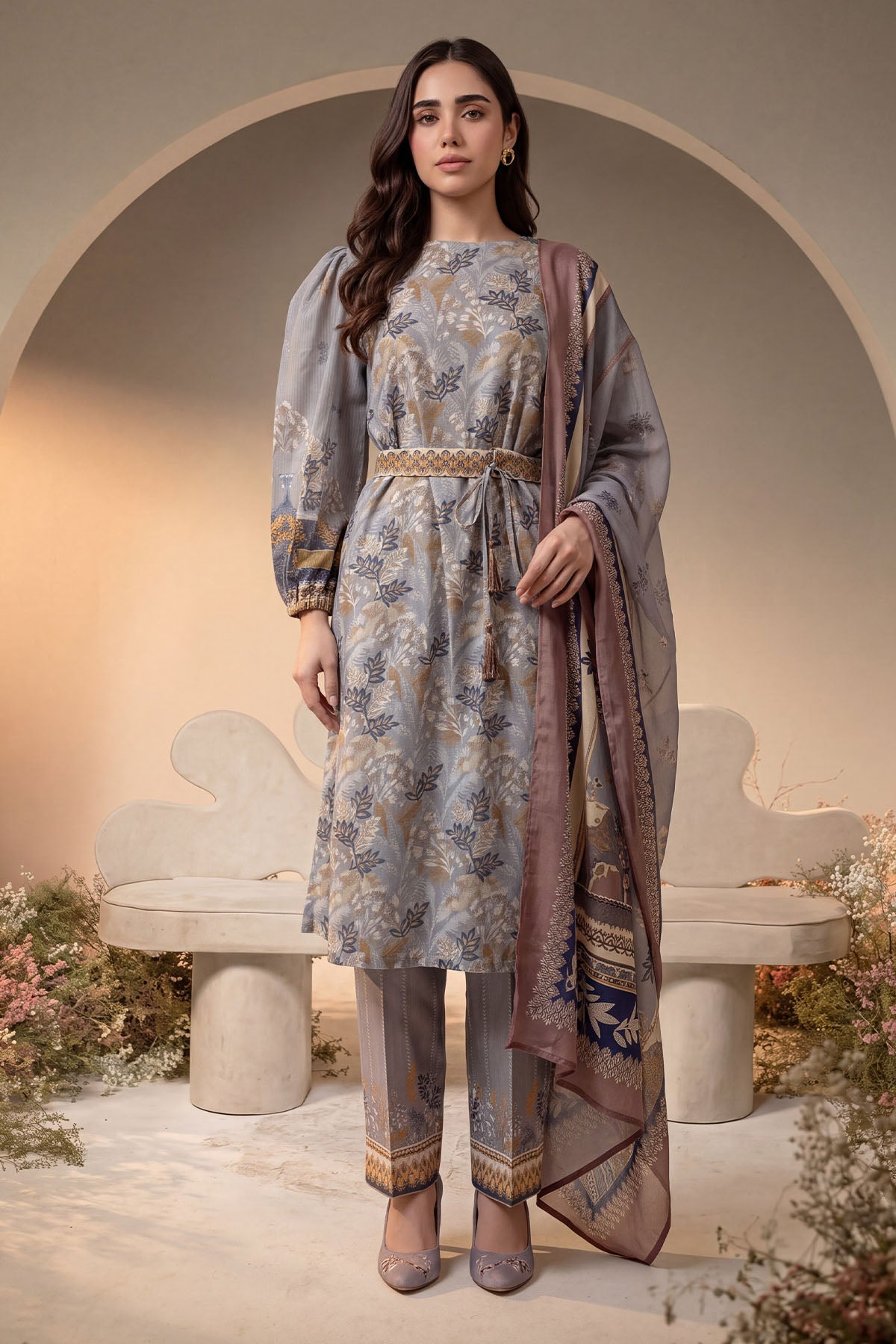 Women 3 Piece Printed Suit - DTD185