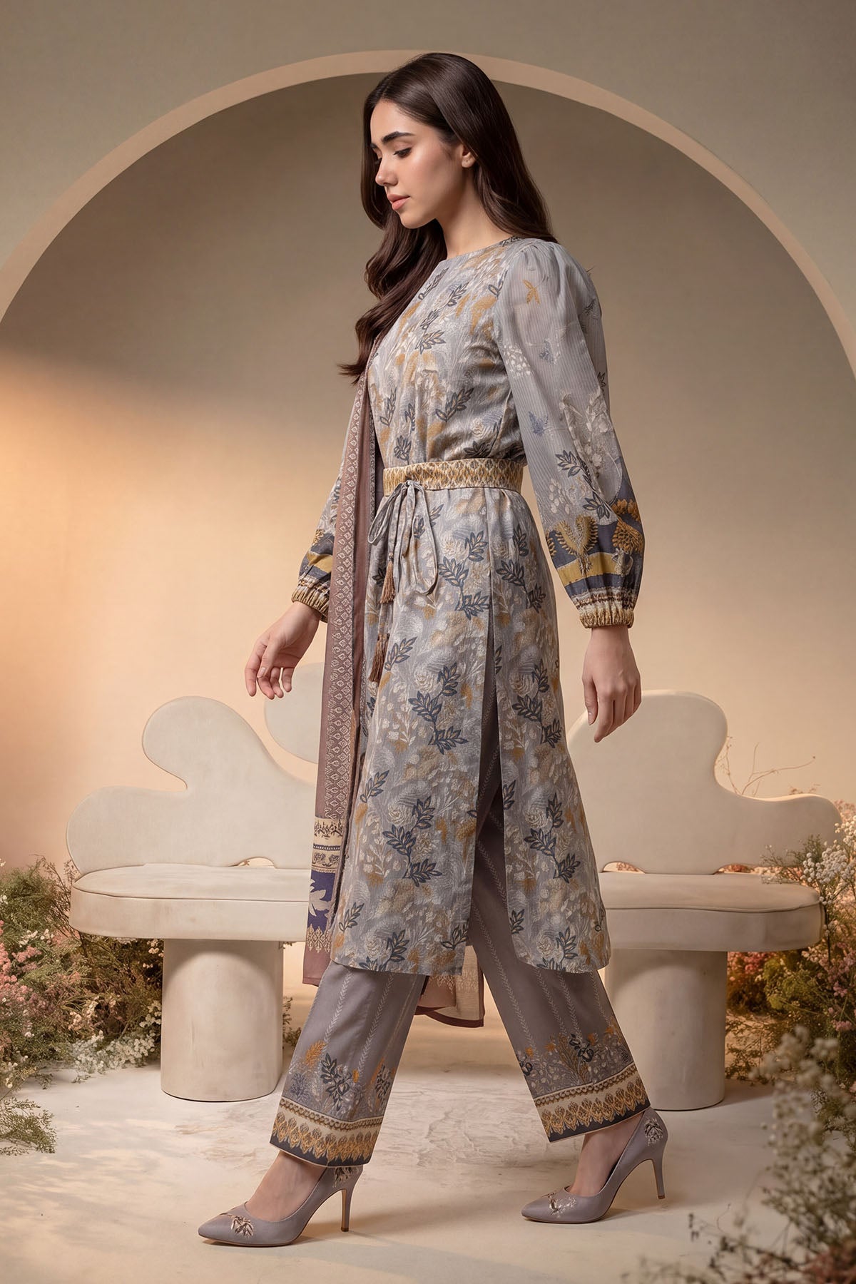 Women 3 Piece Printed Suit - DTD185