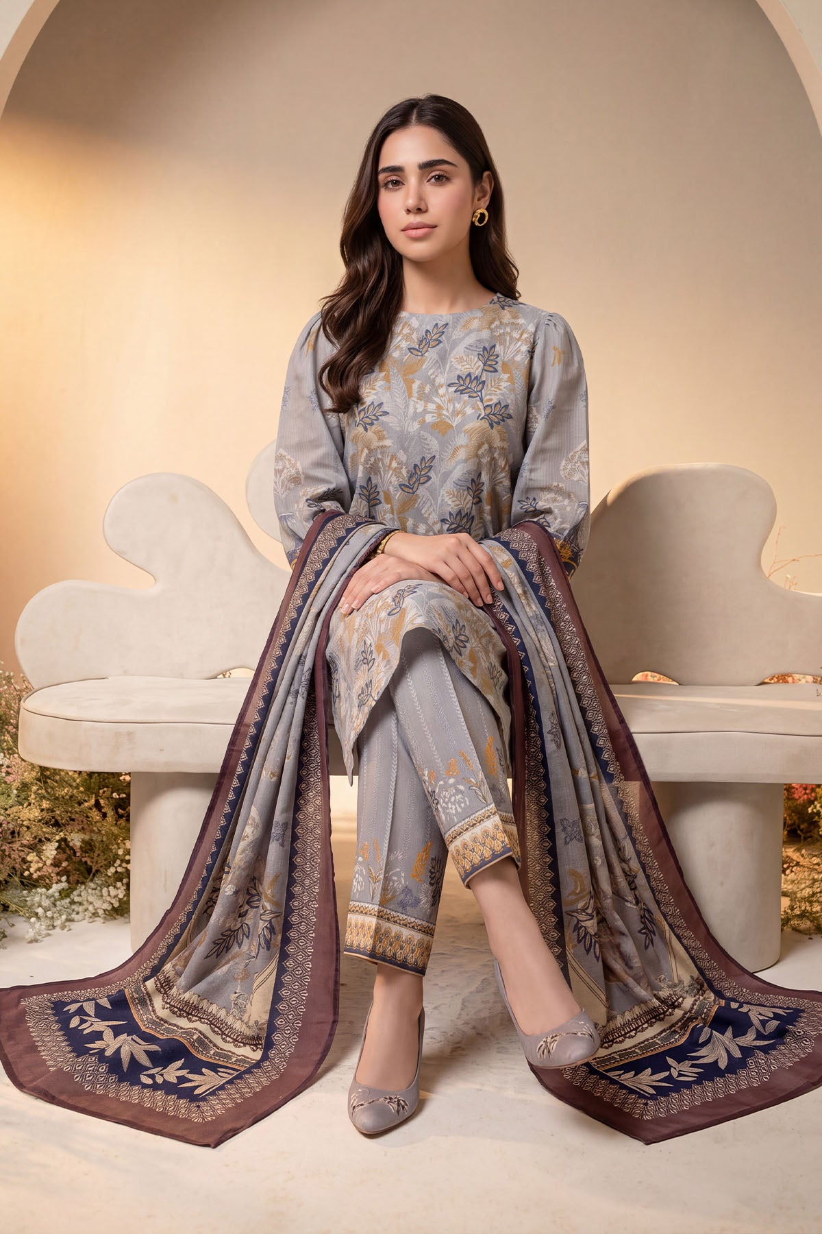 Women 3 Piece Printed Suit - DTD185