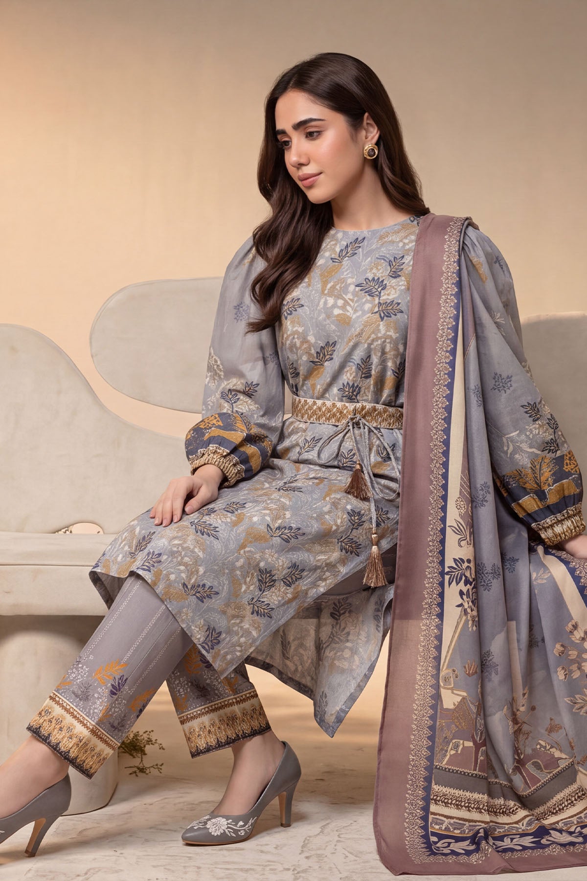 Women 3 Piece Printed Suit - DTD185