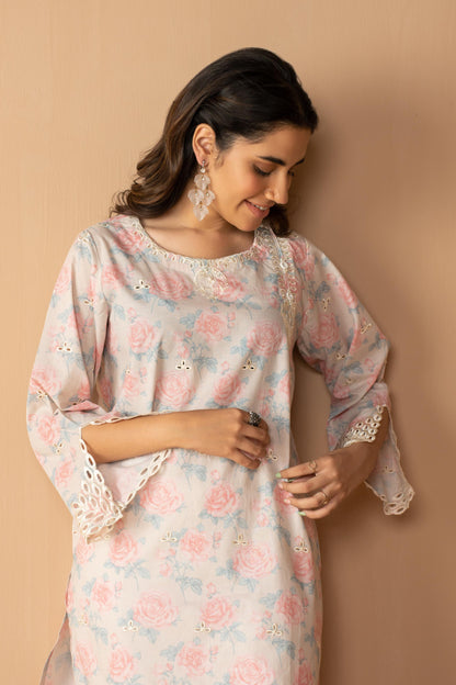 Printed Embroidered Shirt - LDS 881