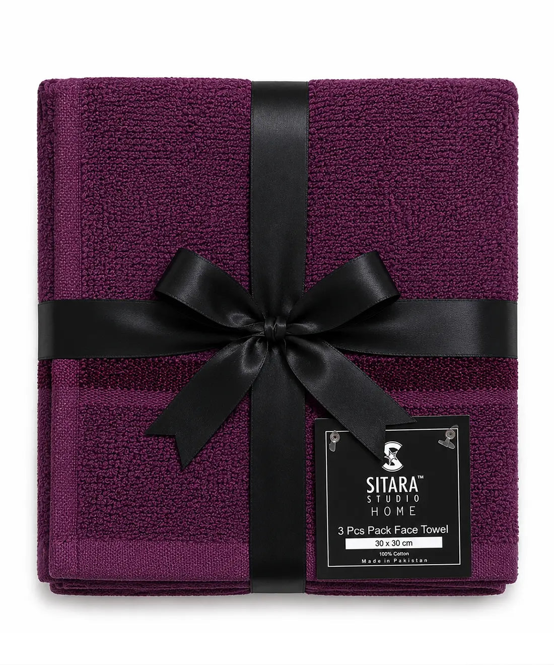 3PC Pack Face Towel - Dark Purple