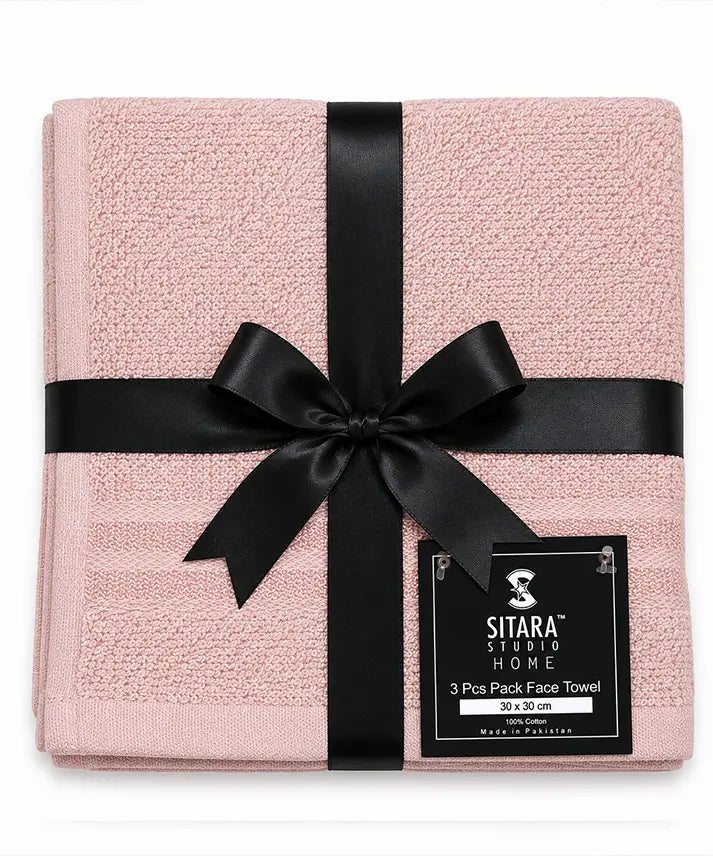 3PC Pack Face Towel - Pink