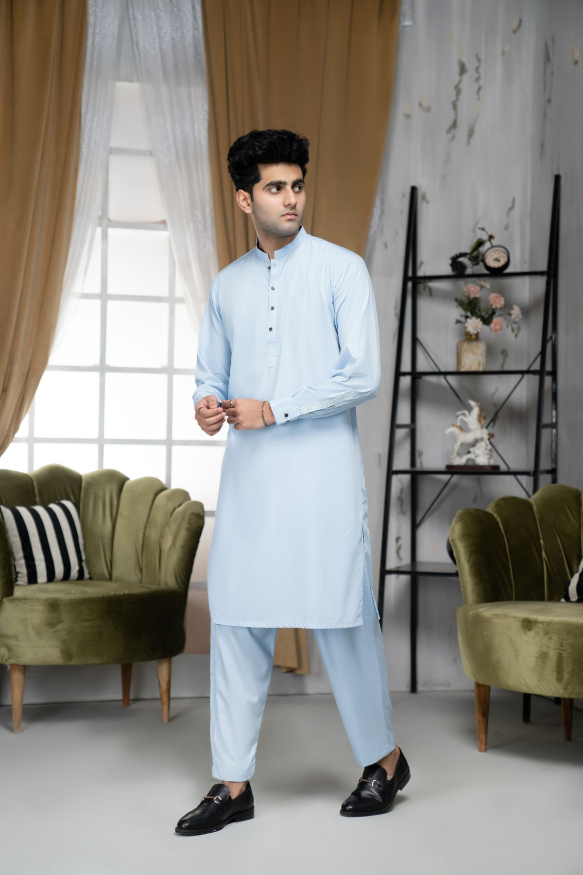 Sky Blue Shalwar Kameez - GTS 684