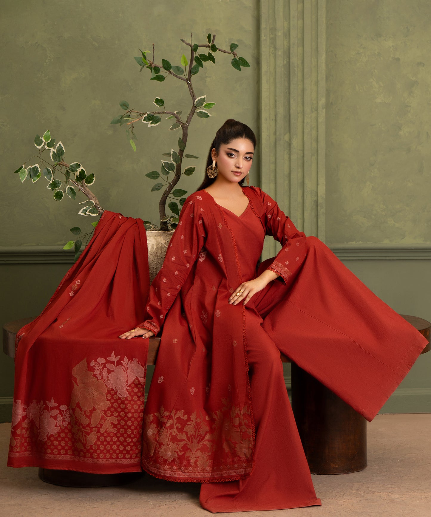 Women Jacquard 3 Piece Suit - JCQ005