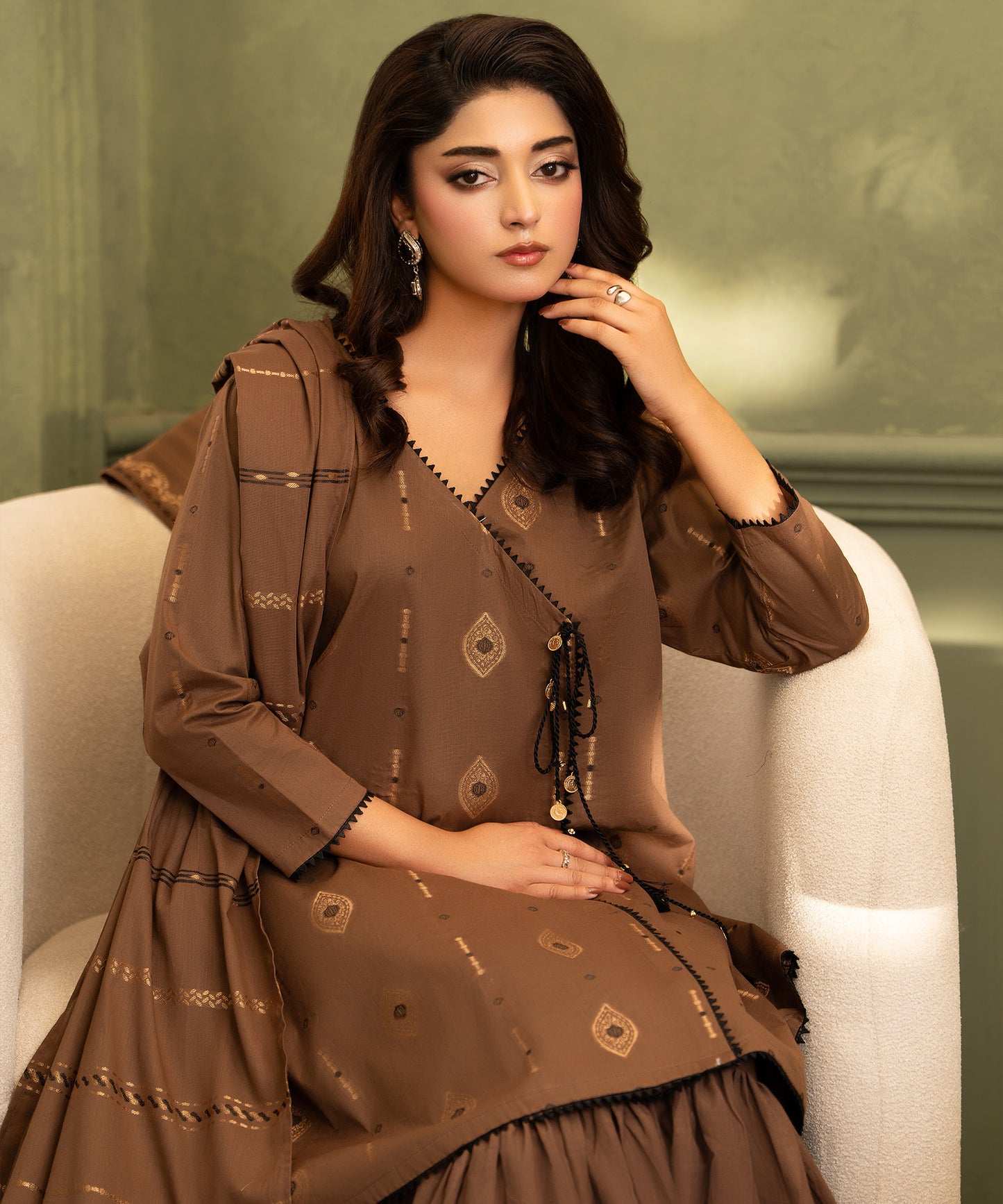 Women Jacquard 3 Piece Suit - JCQ006