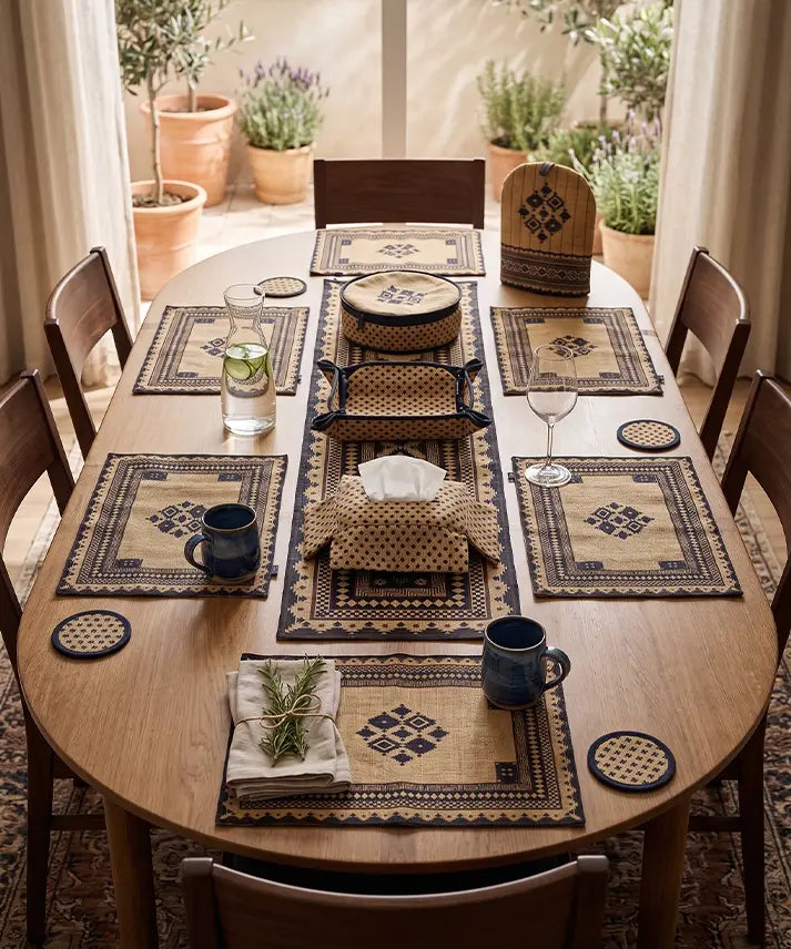 Ethnic Kitchen Accessories 8 Chair Set - DTS8S1 - Jute
