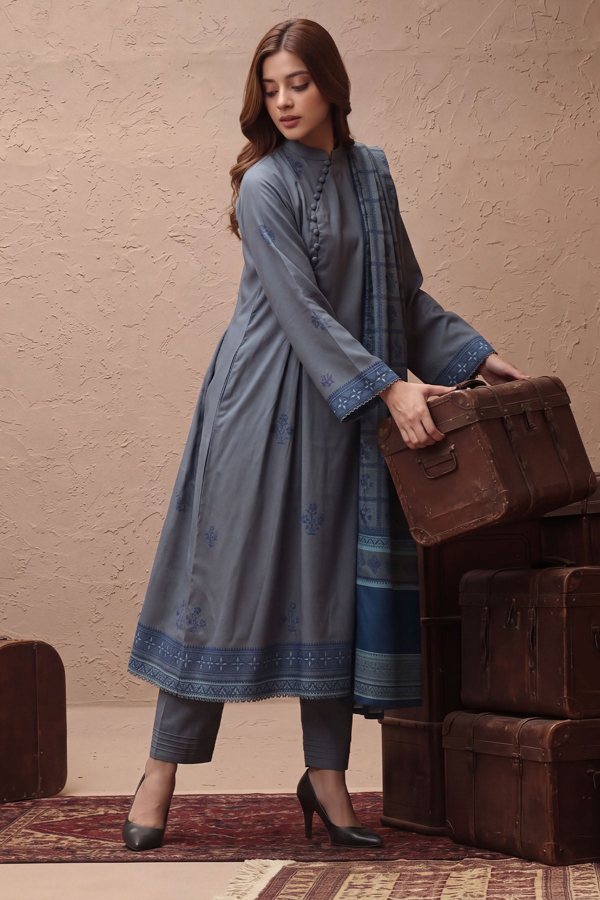 Women Jacquard 3 Piece Suit - JCQ021