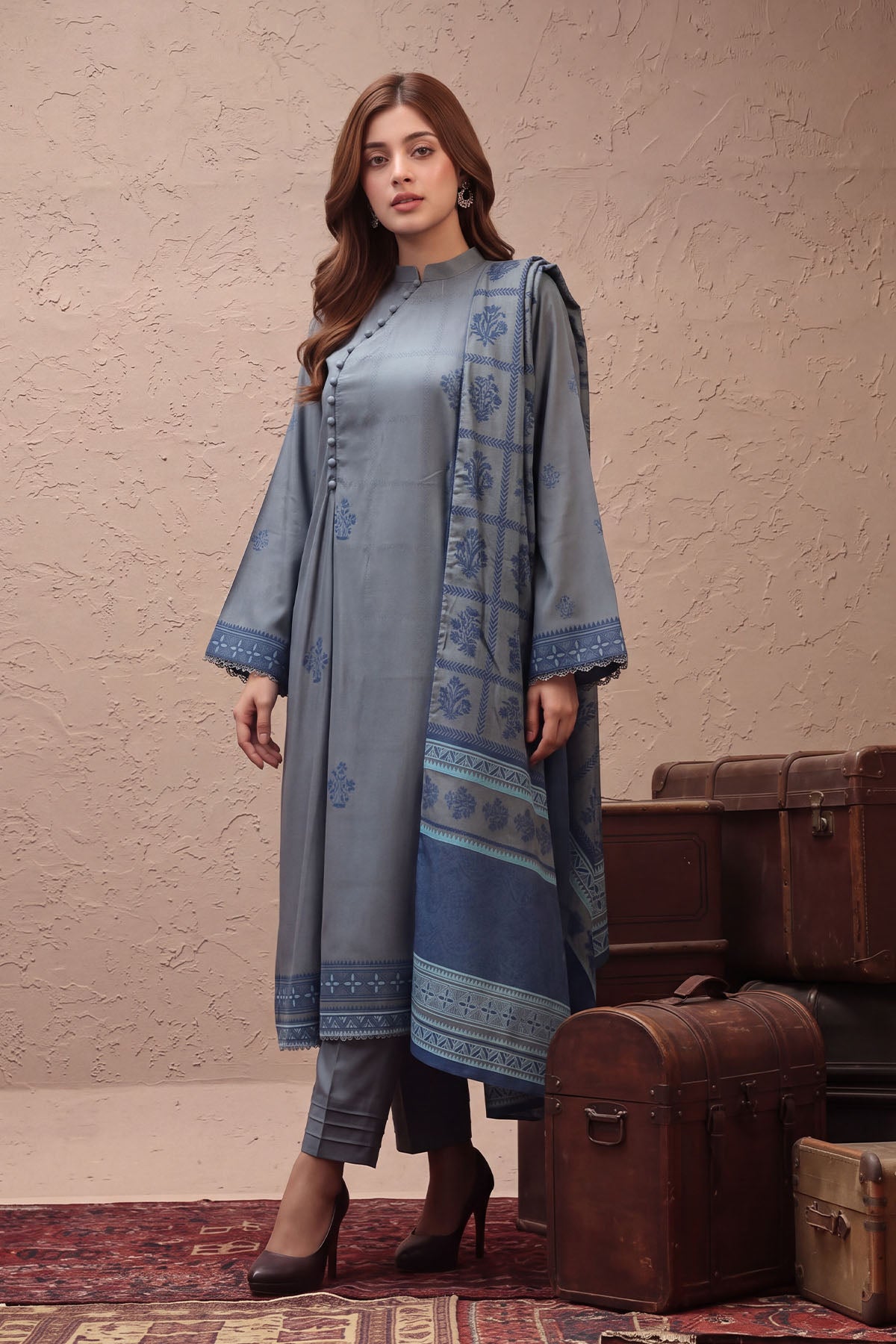 Women Jacquard 3 Piece Suit - JCQ021