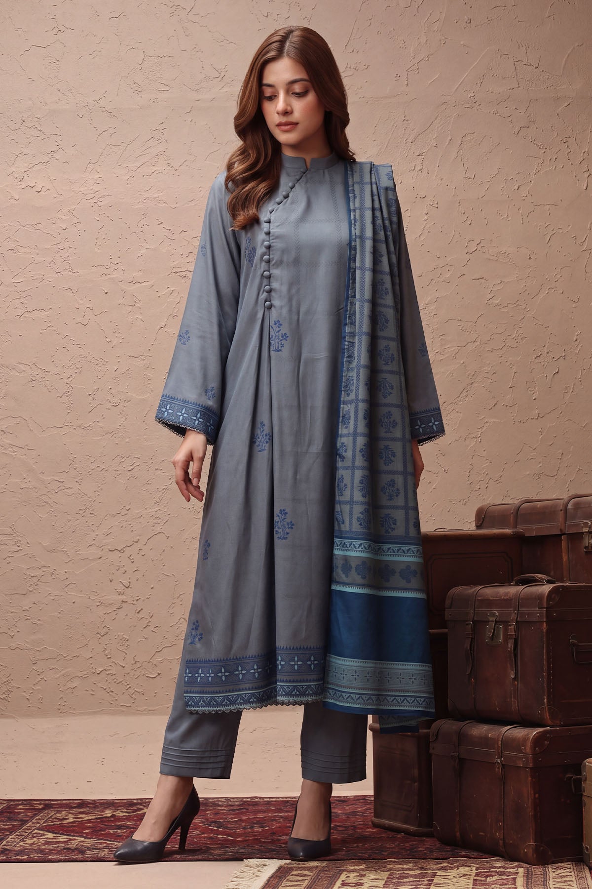 Women Jacquard 3 Piece Suit - JCQ021
