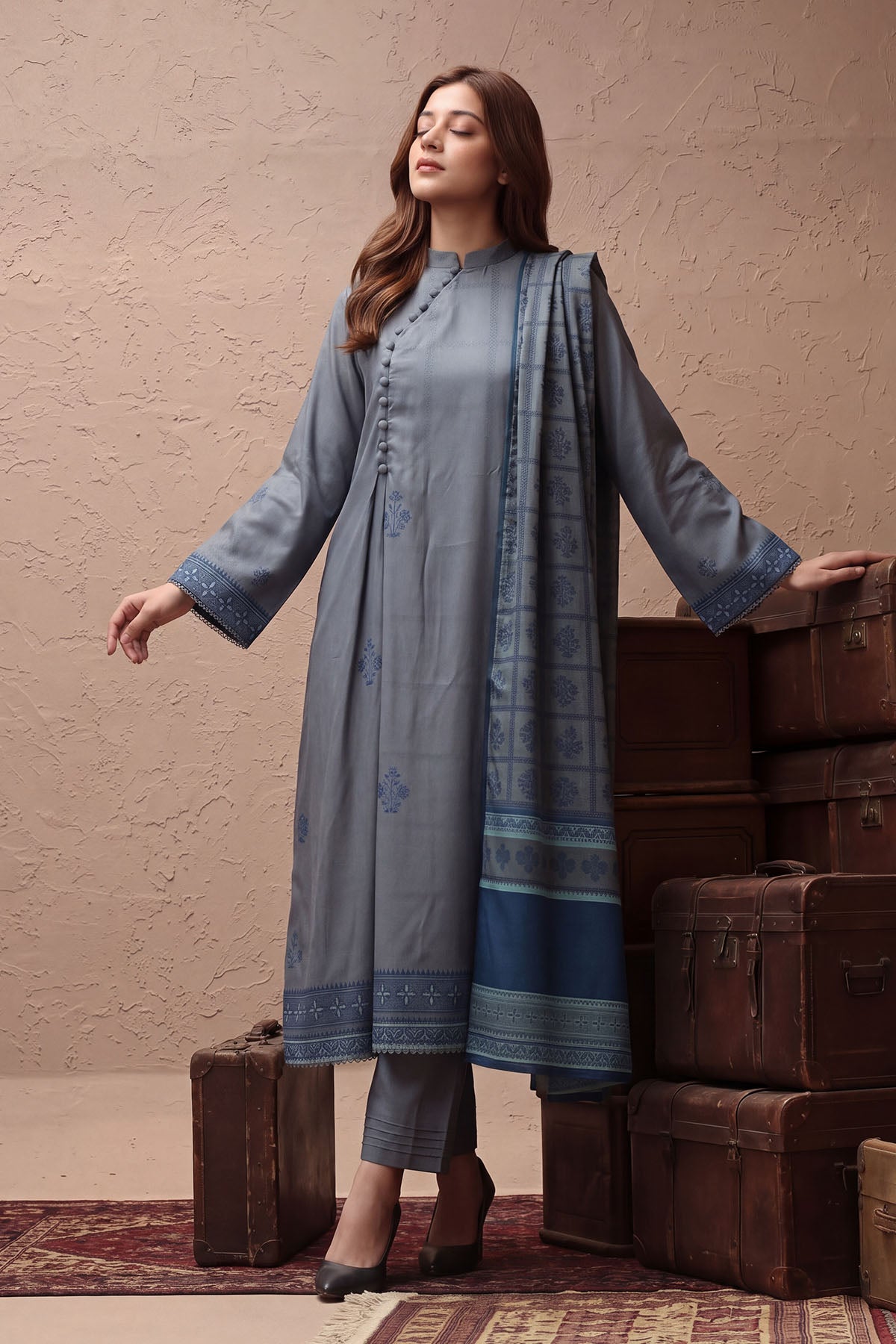 Women Jacquard 3 Piece Suit - JCQ021