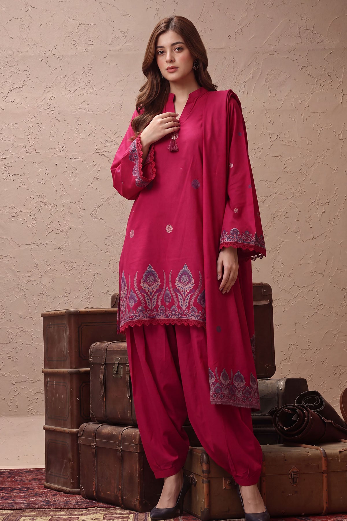 Women Jacquard 3 Piece Suit - JCQ022