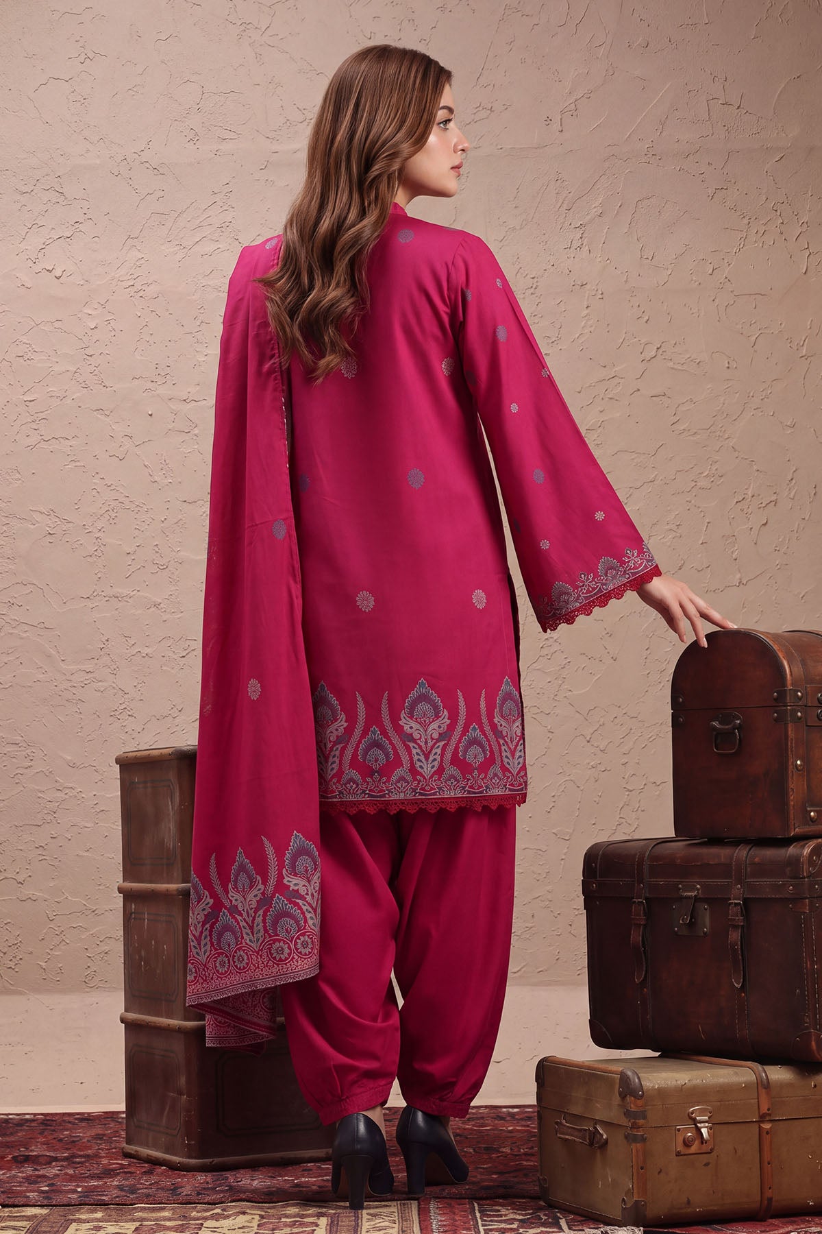 Women Jacquard 3 Piece Suit - JCQ022