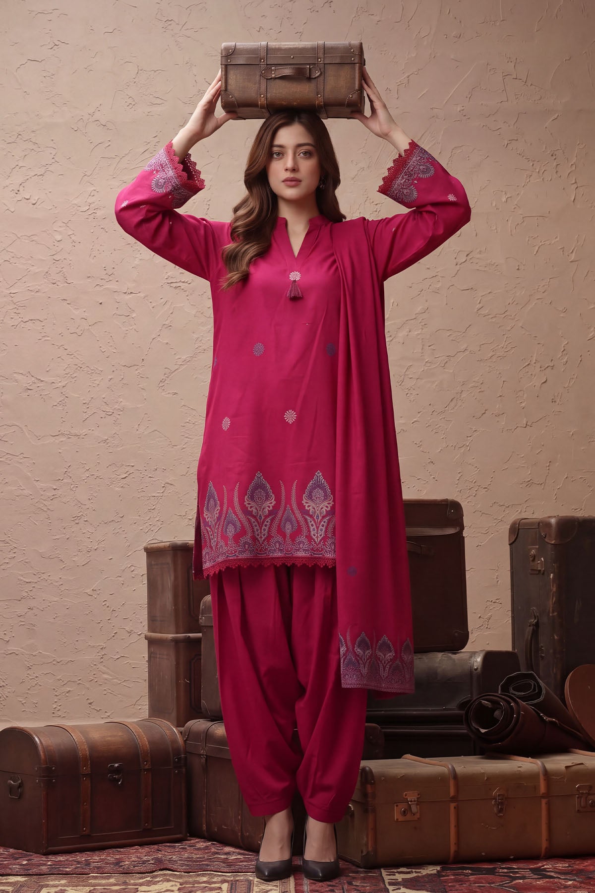 Women Jacquard 3 Piece Suit - JCQ022