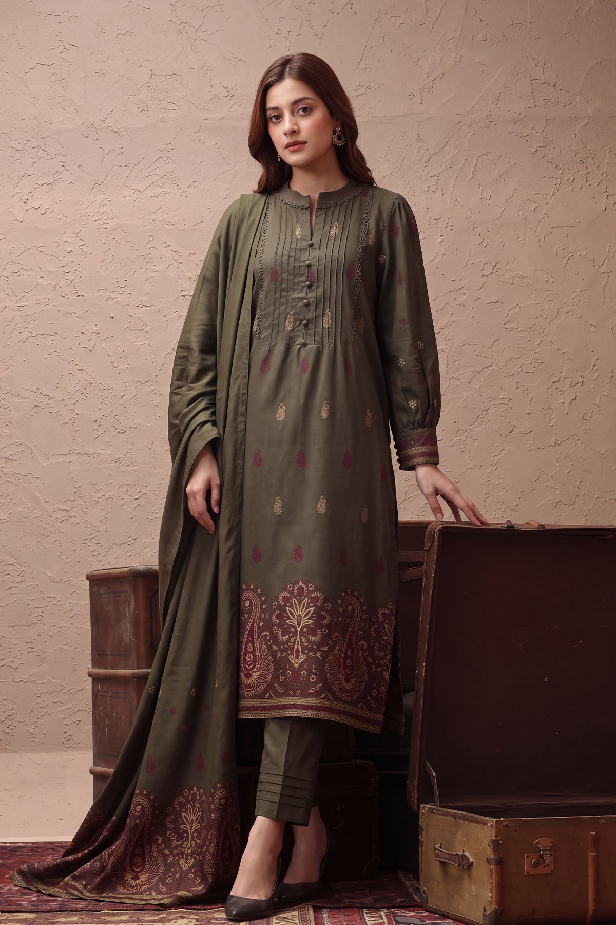 Women Jacquard 3 Piece Suit - JCQ023