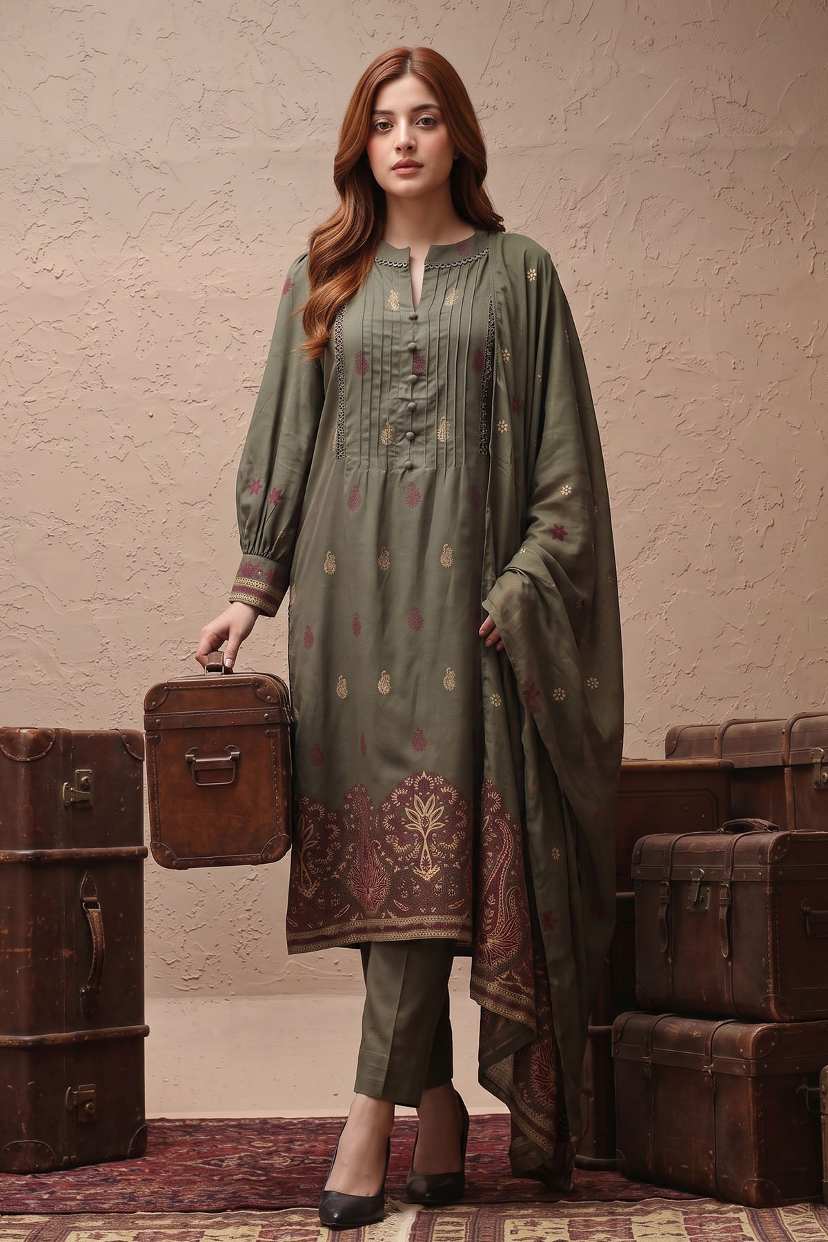 Women Jacquard 3 Piece Suit - JCQ023