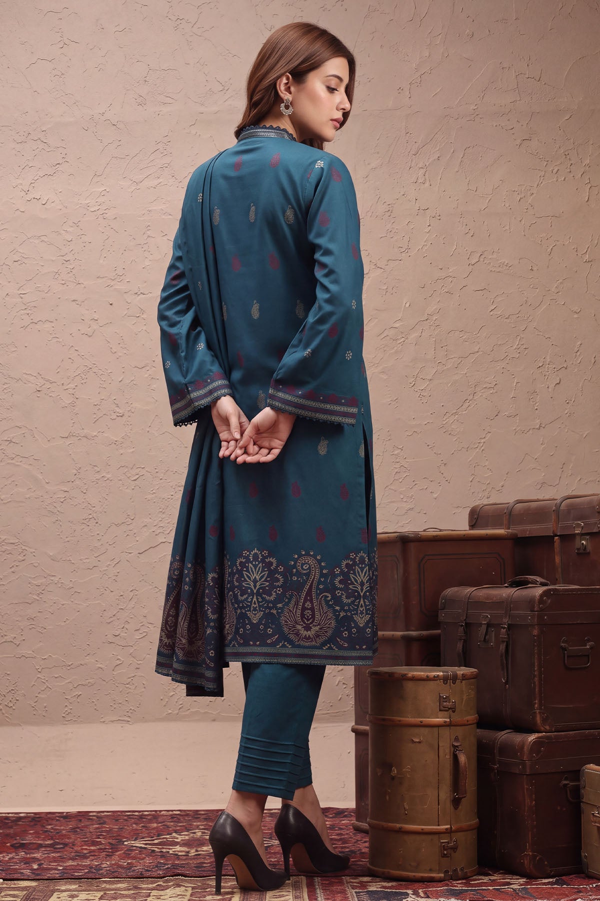 Women Jacquard 3 Piece Suit - JCQ024