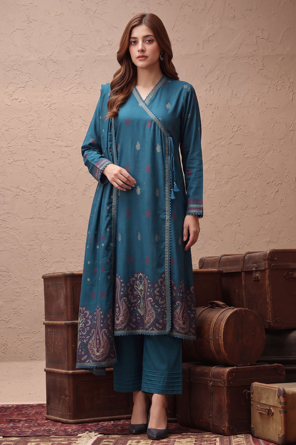 Women Jacquard 3 Piece Suit - JCQ024