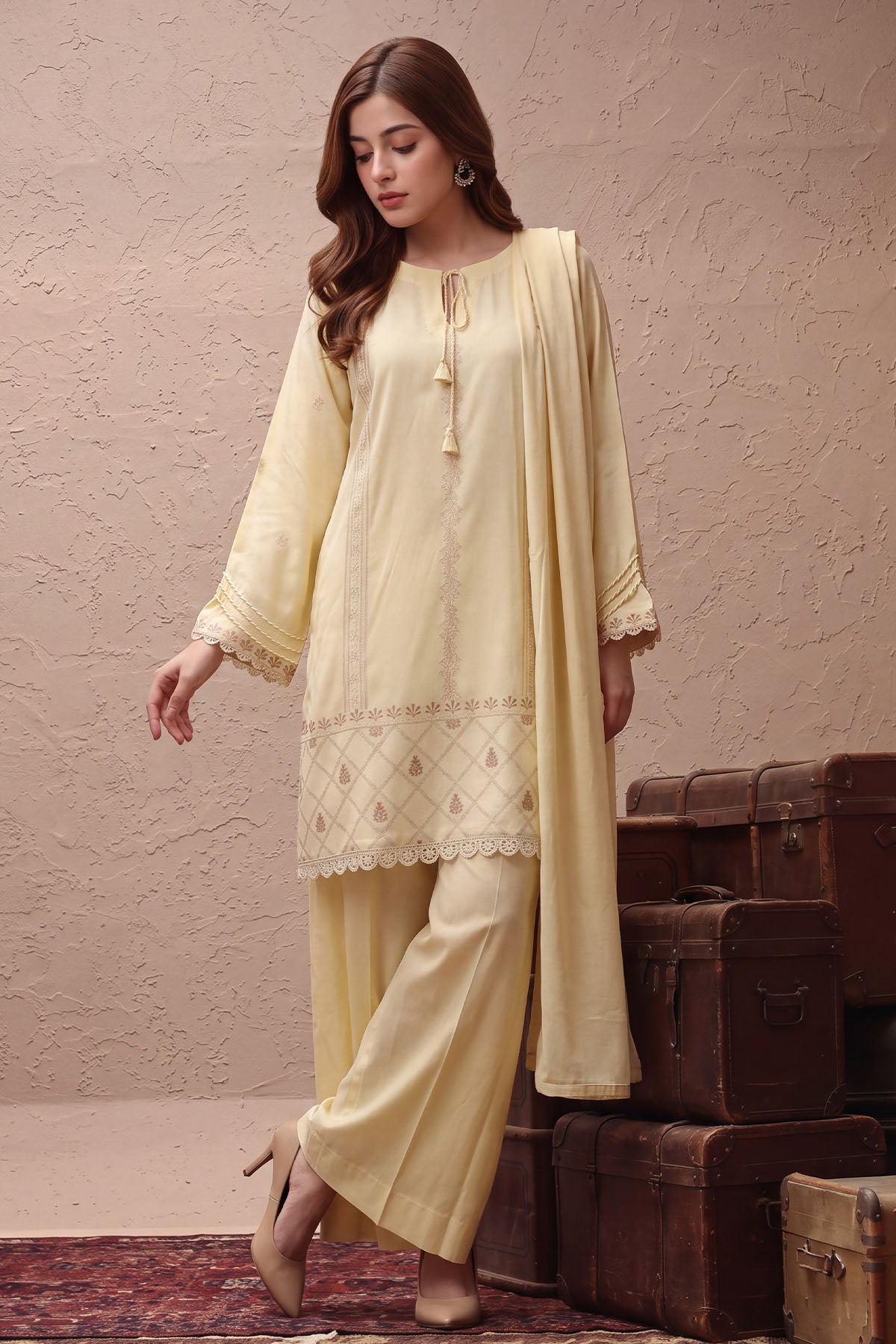Women Jacquard 3 Piece Suit - JCQ026