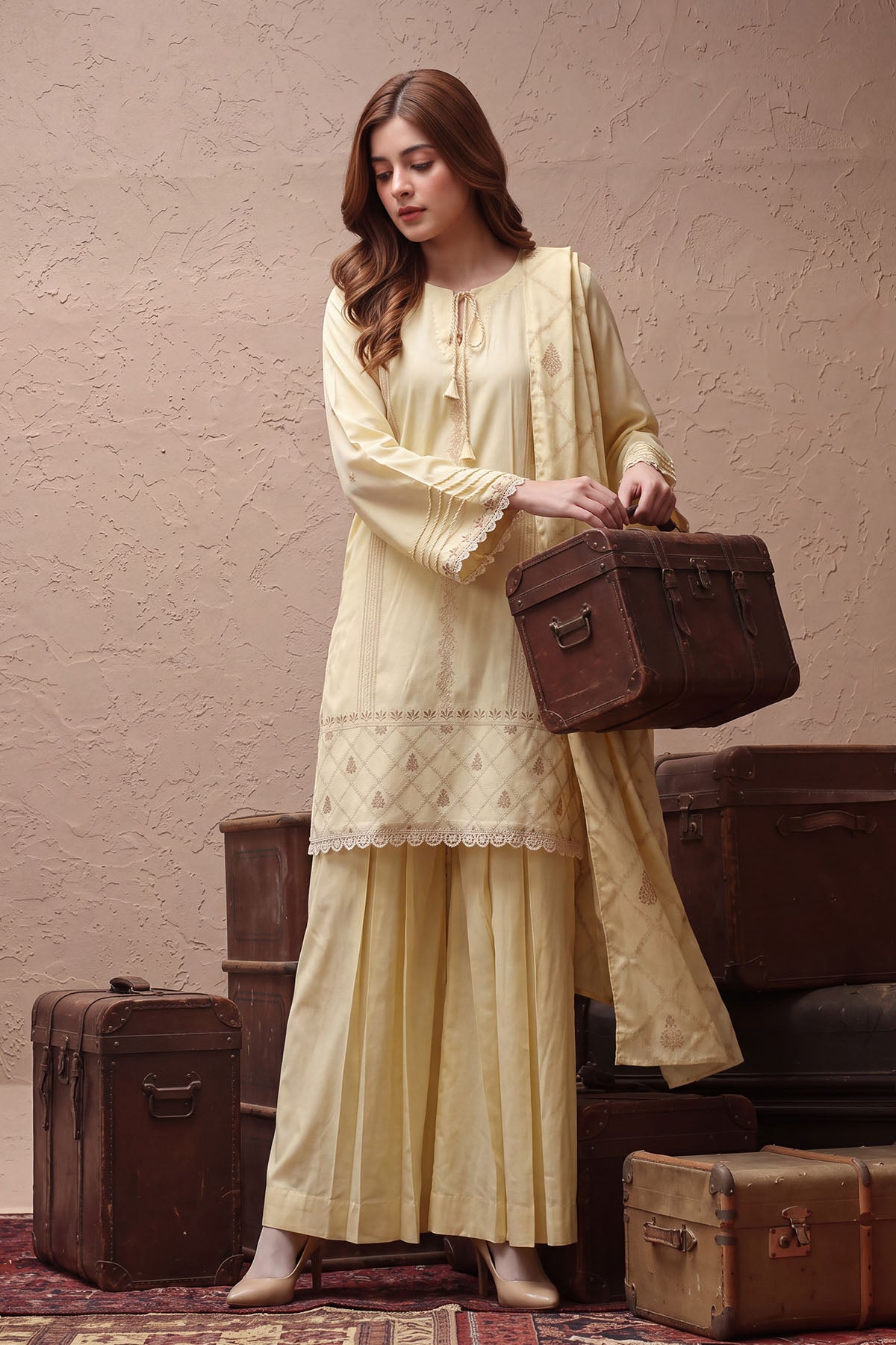 Women Jacquard 3 Piece Suit - JCQ026