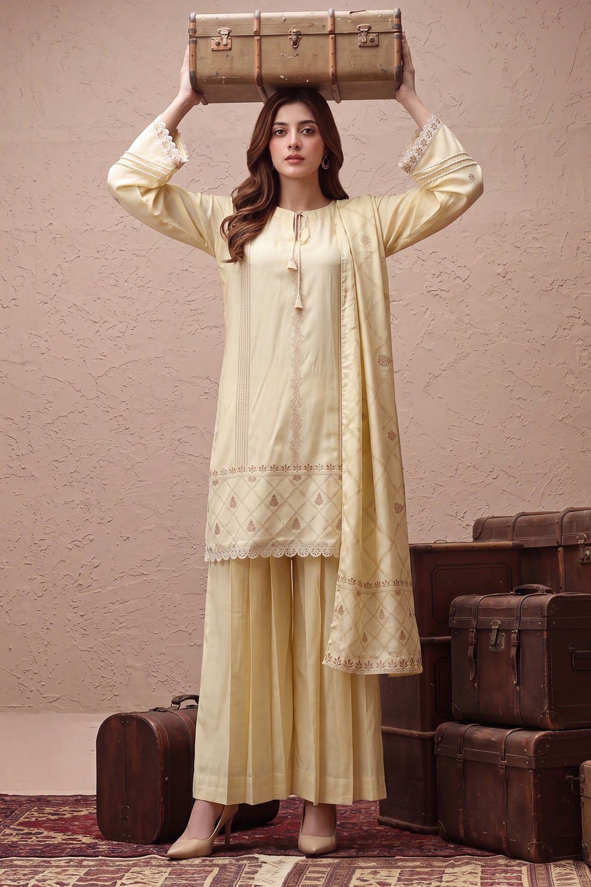 Women Jacquard 3 Piece Suit - JCQ026