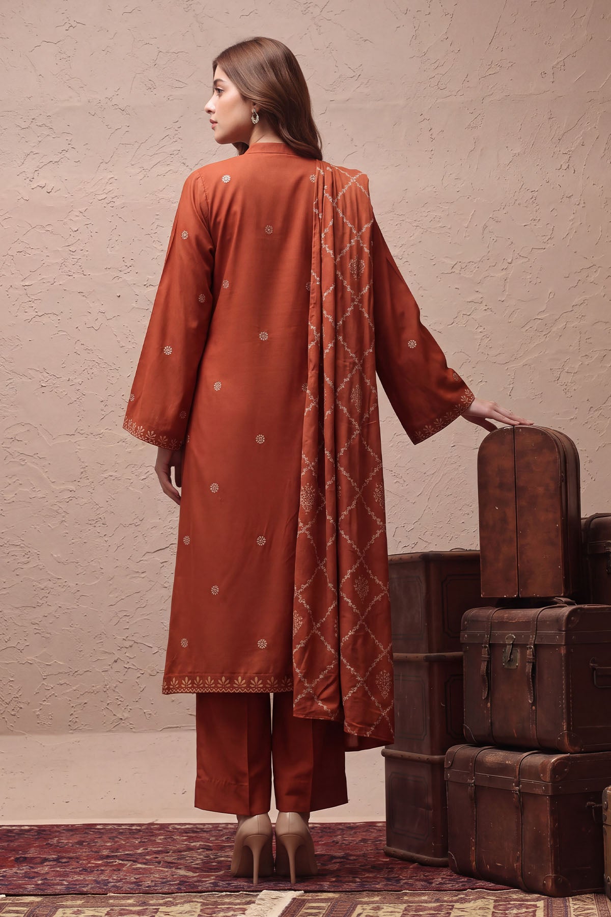 Women Jacquard 3 Piece Suit - JCQ027
