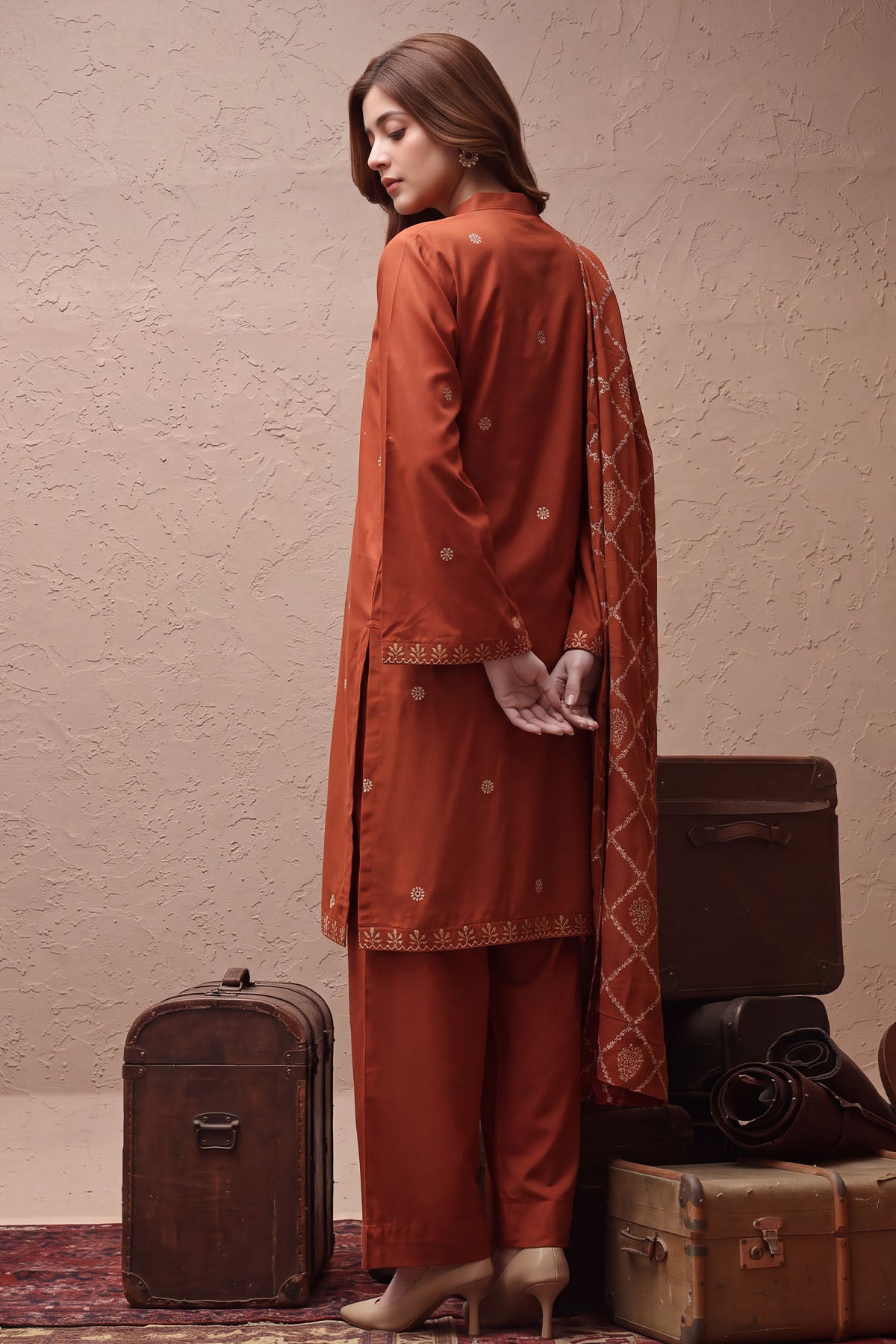 Women Jacquard 3 Piece Suit - JCQ027