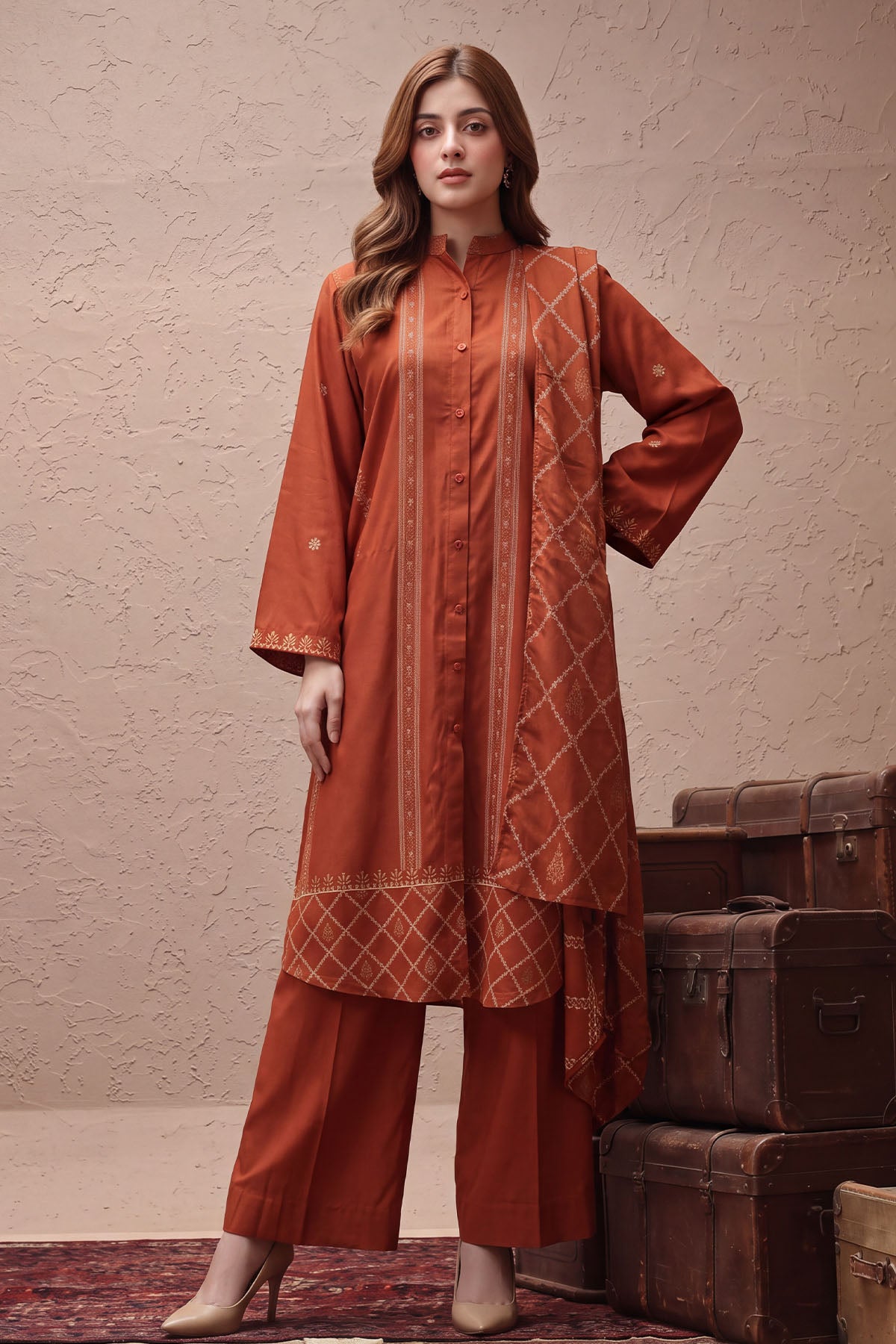 Women Jacquard 3 Piece Suit - JCQ027