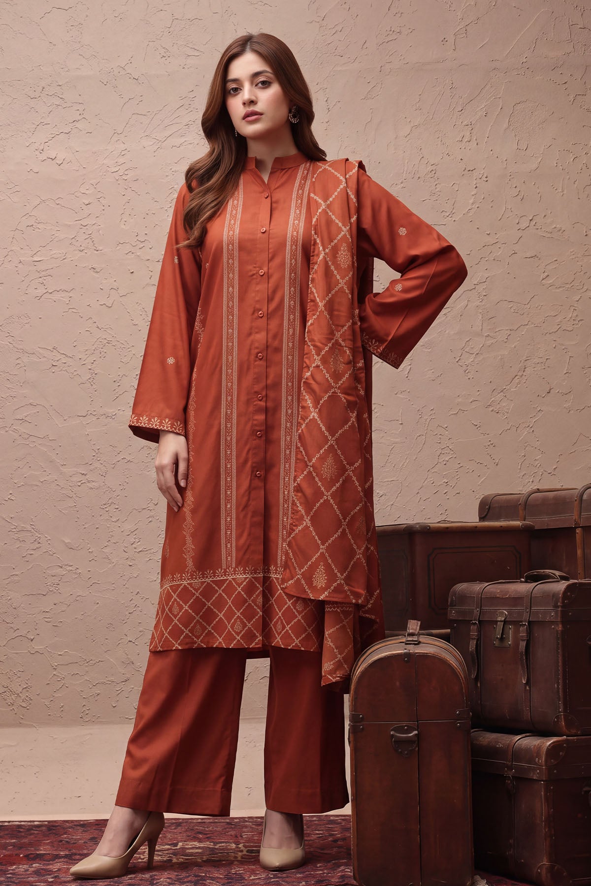 Women Jacquard 3 Piece Suit - JCQ027