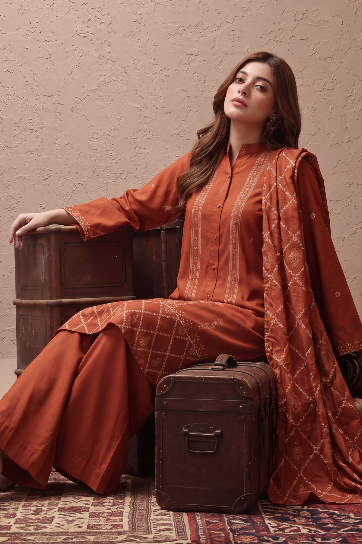 Women Jacquard 3 Piece Suit - JCQ027