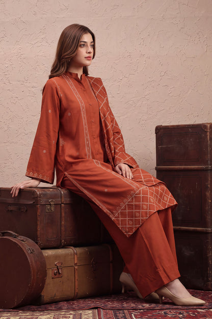 Women Jacquard 3 Piece Suit - JCQ027