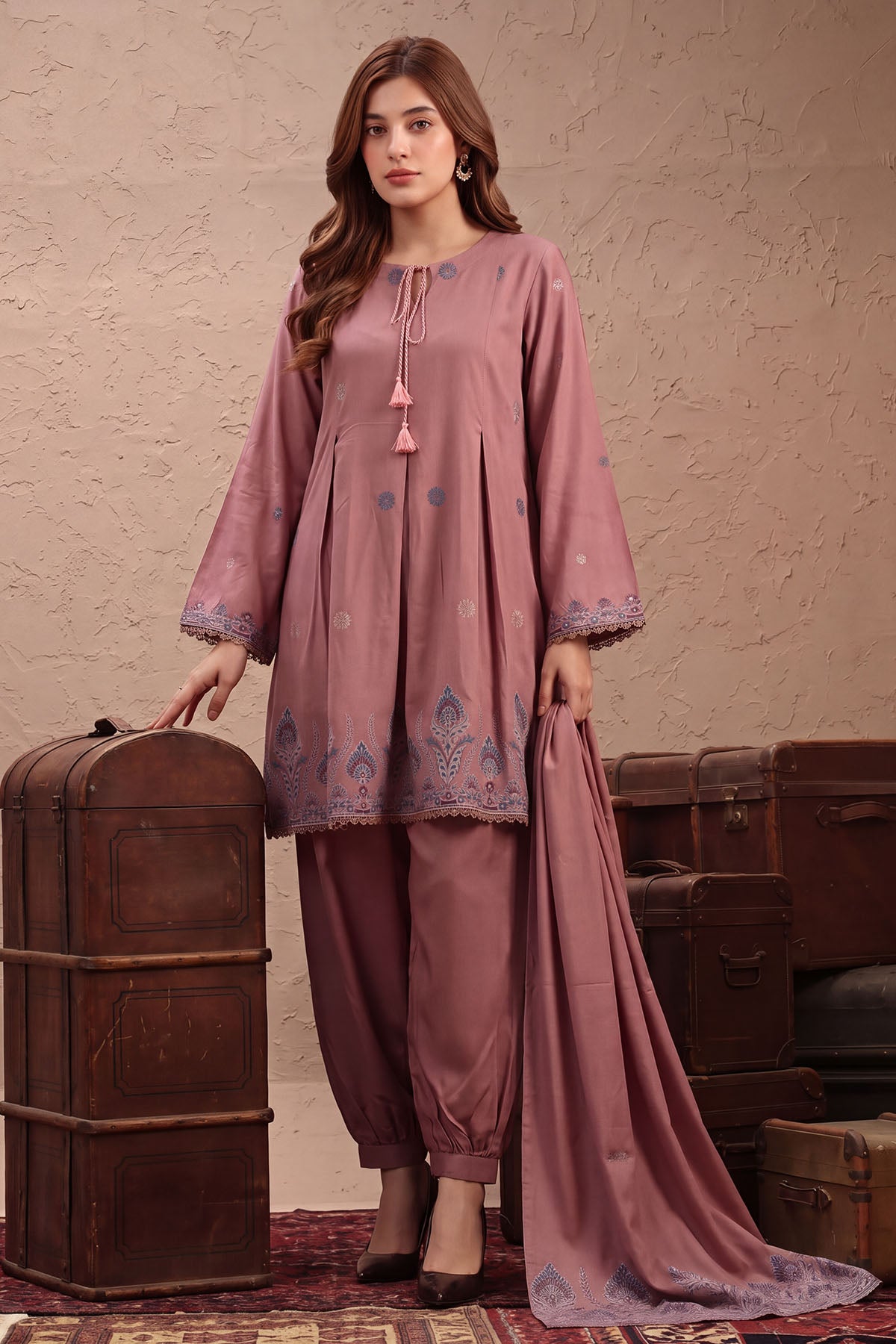 Women Jacquard 3 Piece Suit - JCQ028