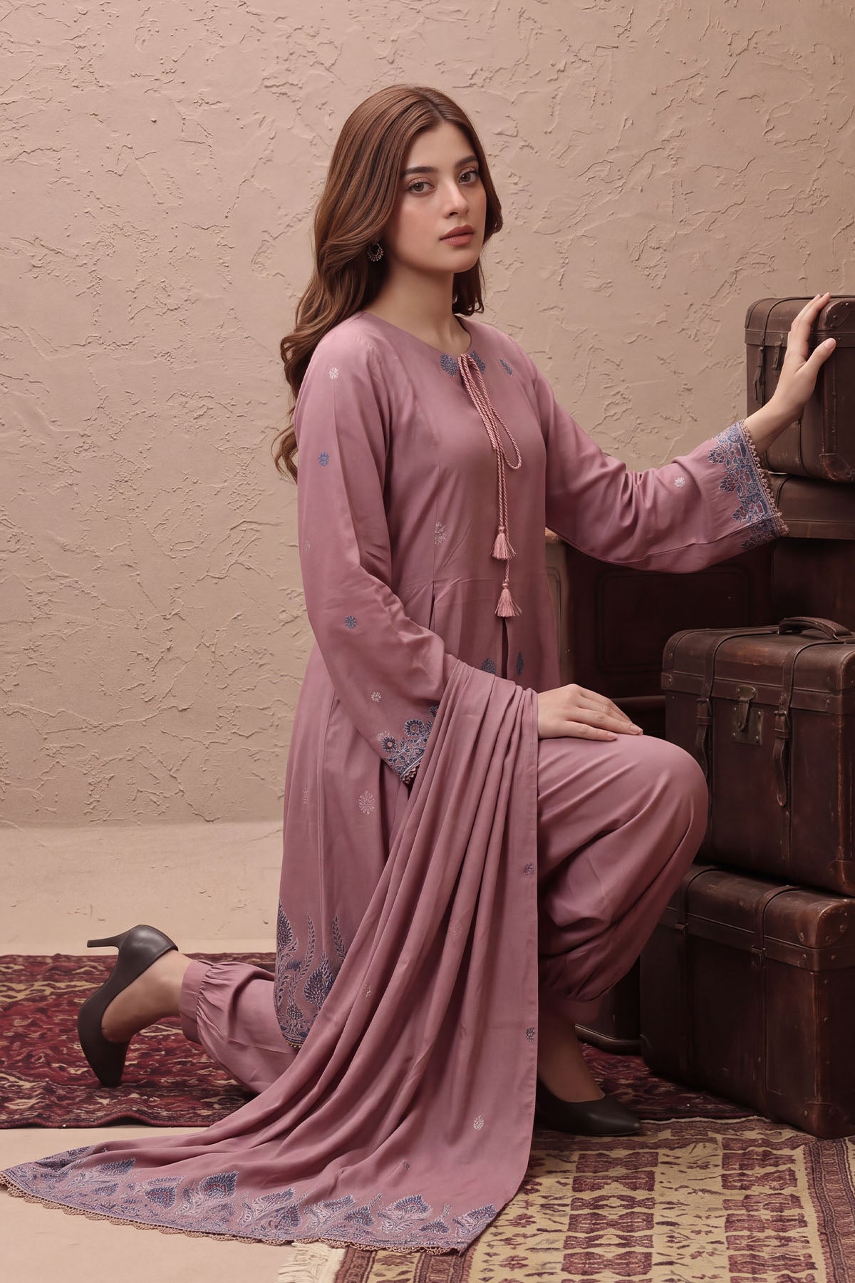 Women Jacquard 3 Piece Suit - JCQ028