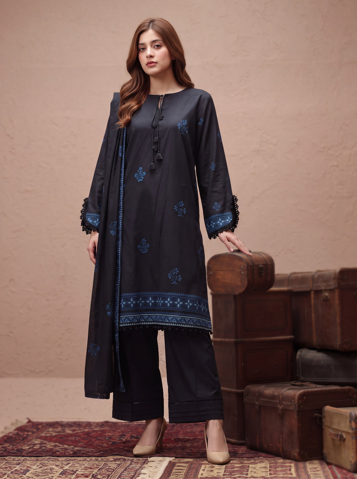 Women Jacquard 3 Piece Suit - JCQ030