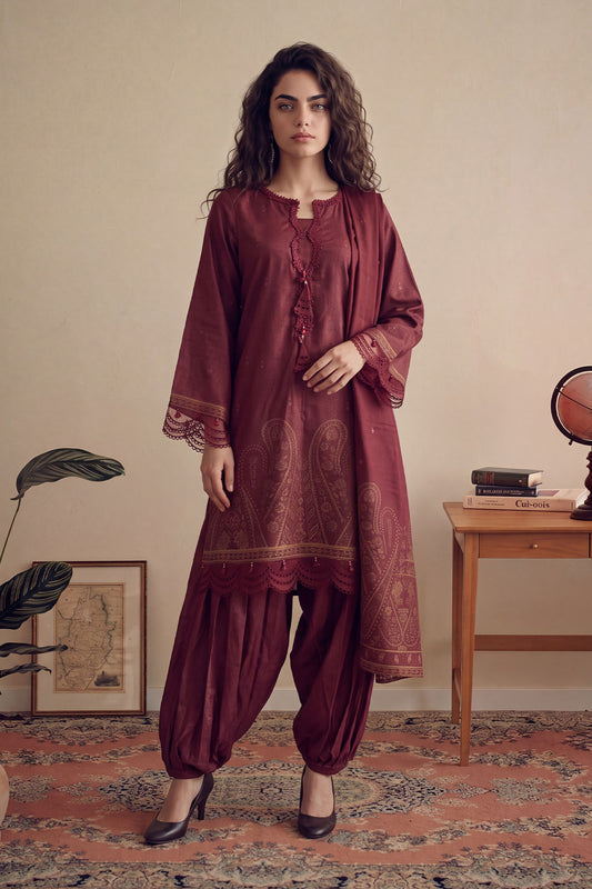Women Jacquard 3 Piece Suit - JCQ053