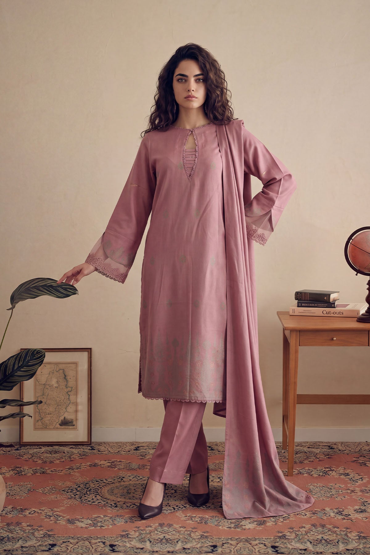 Women Jacquard 3 Piece Suit - JCQ054