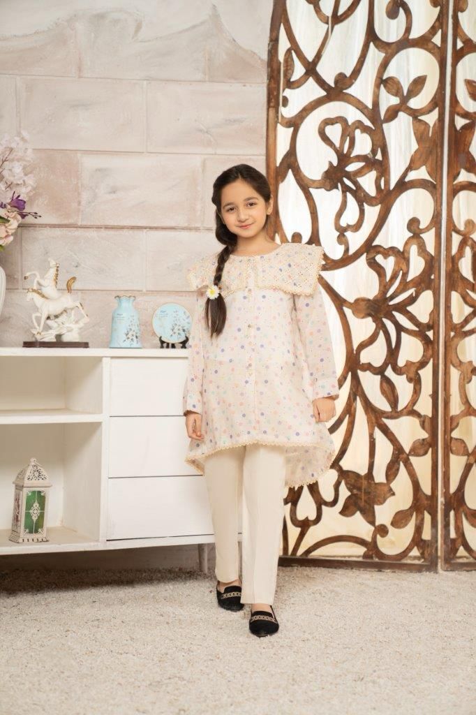 Girls Printed Embroidered Shirt