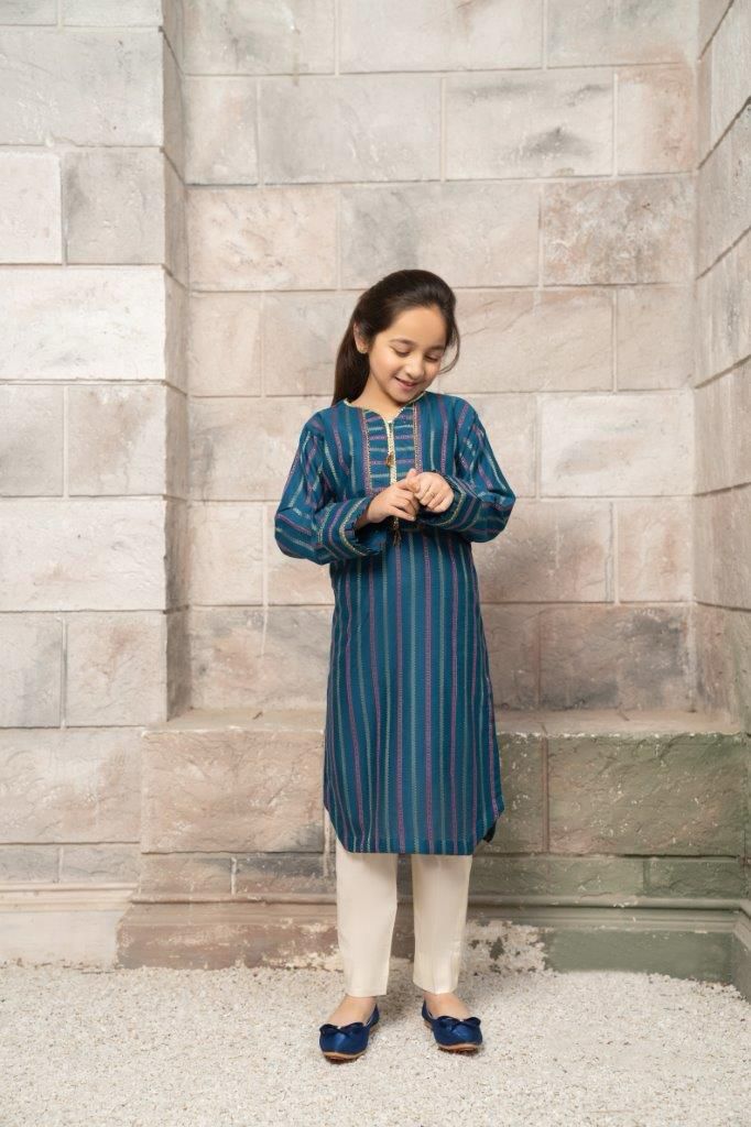 Girls Solid Embroidered Shirt
