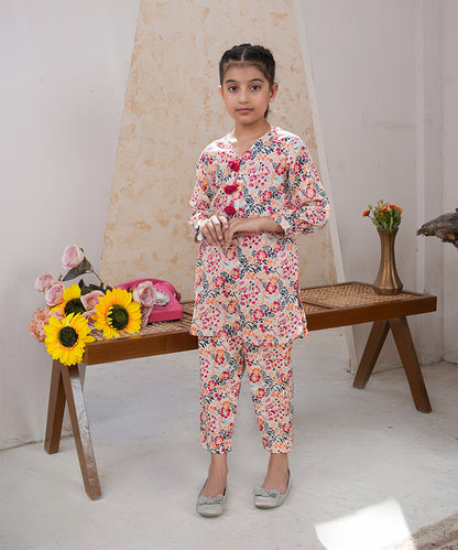 Girls Printed 2 Piece Suit