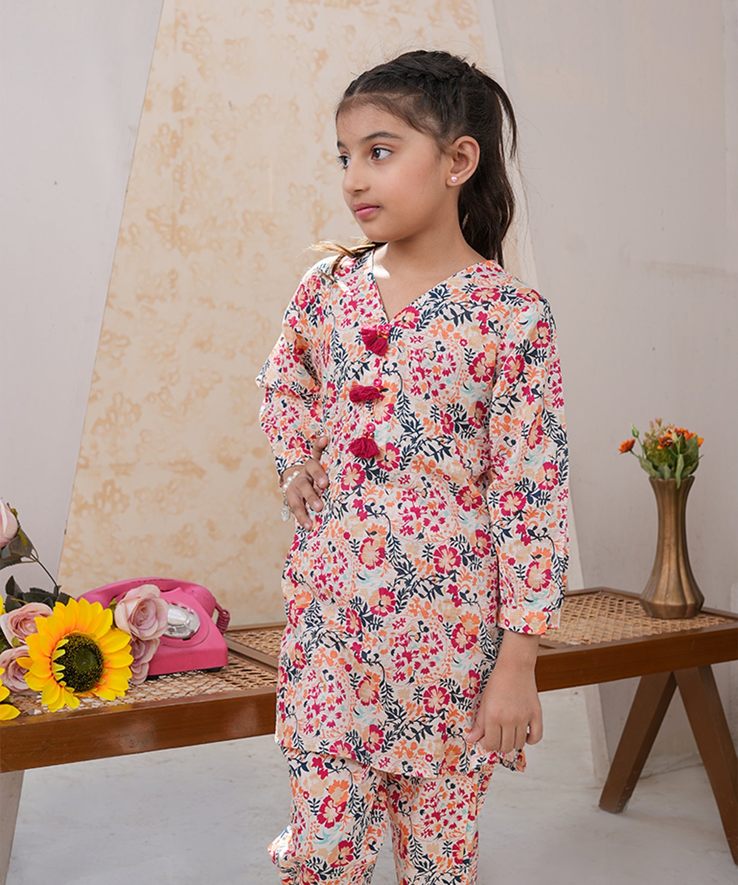 Girls Printed 2 Piece Suit