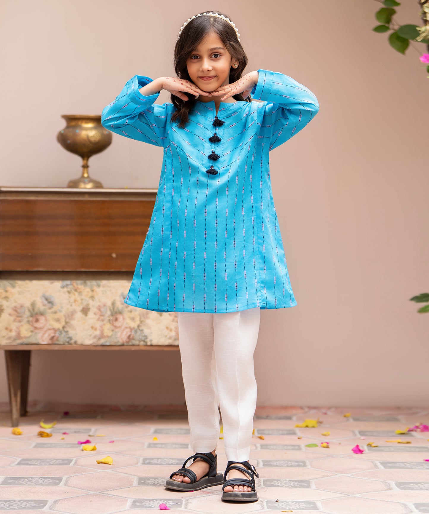 Girls Solid 2 Piece Suit