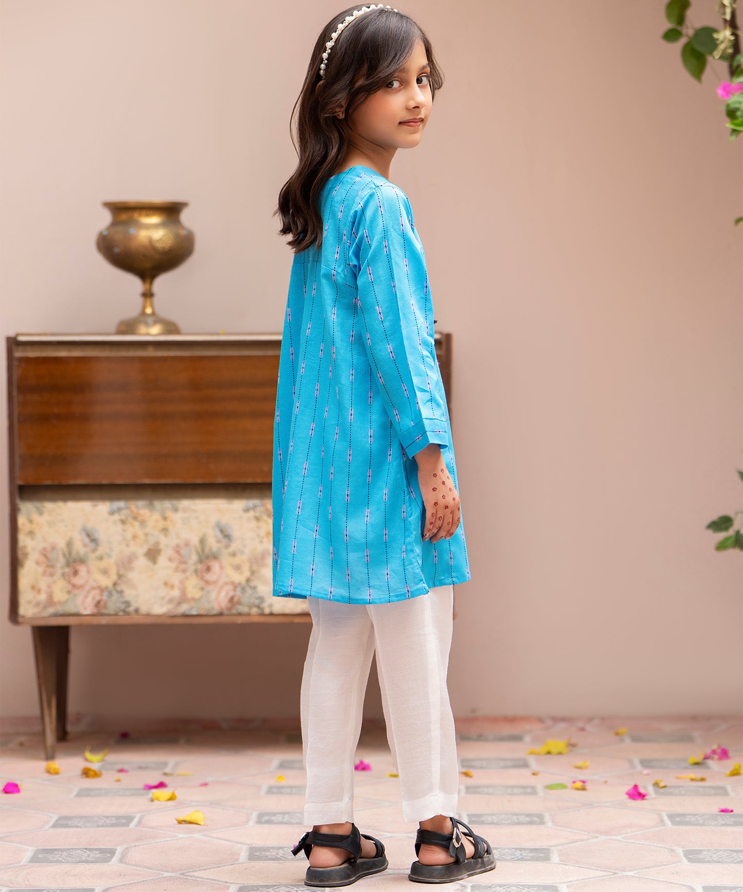 Girls Solid 2 Piece Suit