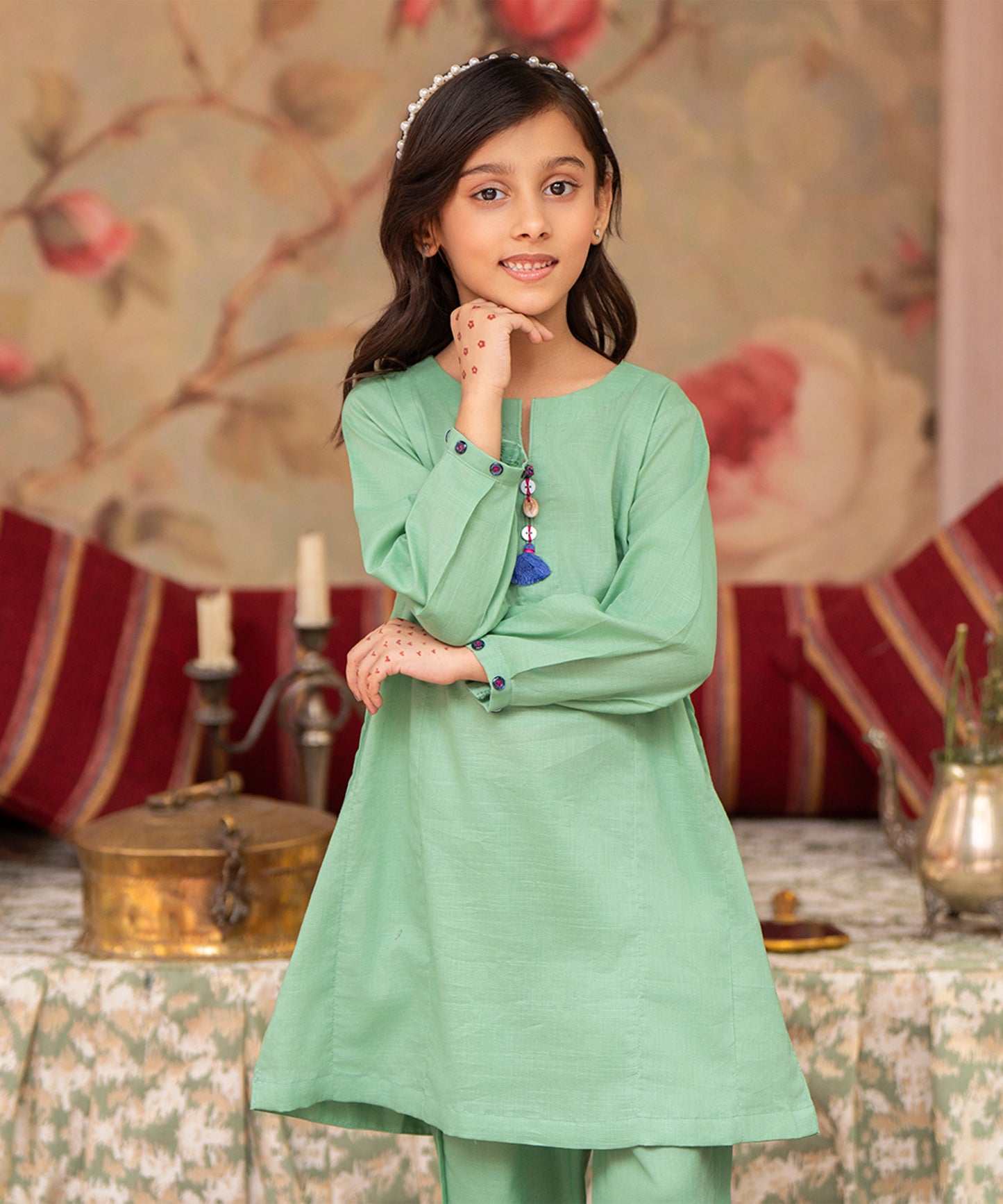 Girls Solid 2 Piece Suit