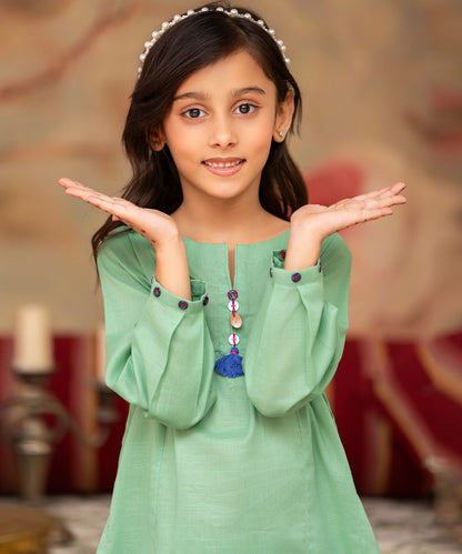 Girls Solid 2 Piece Suit