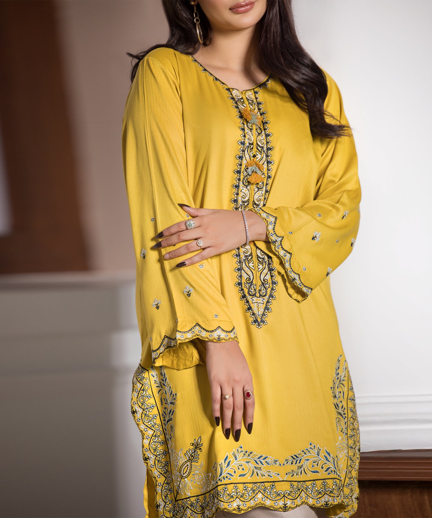 Women Solid Embroidered Shirt - LDS1024