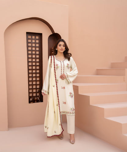 Women Solid Embroidered 2 Piece Suit - LDS1031