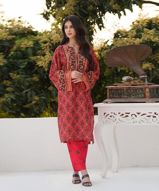 Women Printed Embroidered 2 Piece Suit - LDS1052