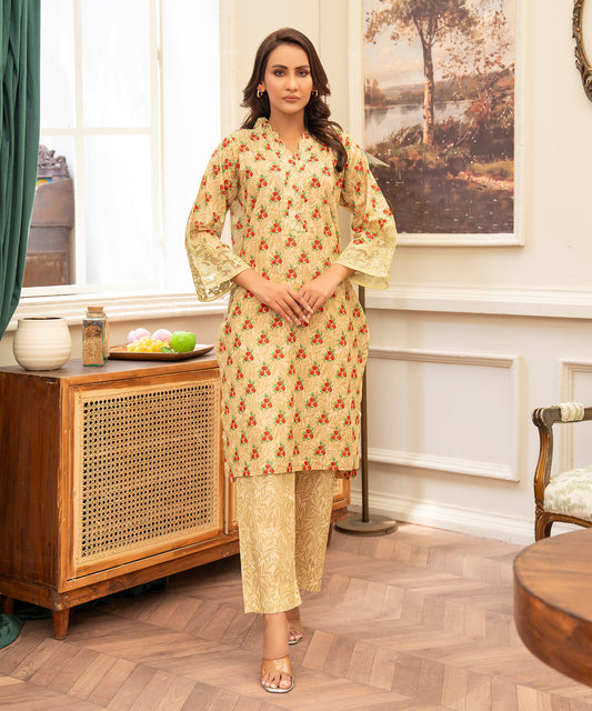 Women Printed Embroidered 2 Piece Suit - LDS1070