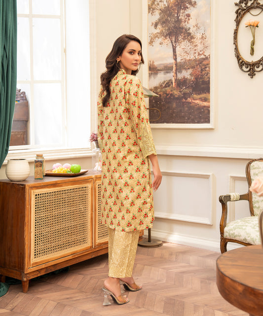 Women Printed Embroidered 2 Piece Suit - LDS1070
