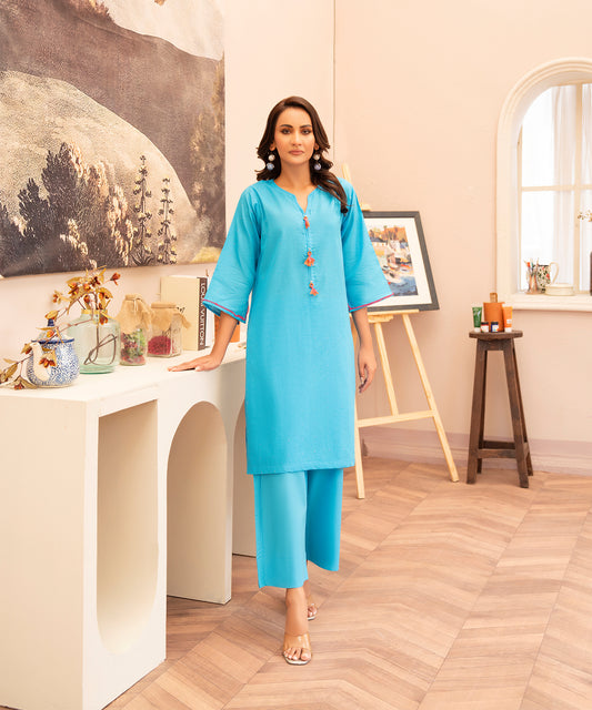 Women Solid 2 Piece Suit - LDS1078